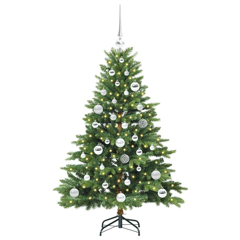 vidaXL Mű karácsonyfa 150 LED-del állvánnyal Zöld 120 cm PE és PVC