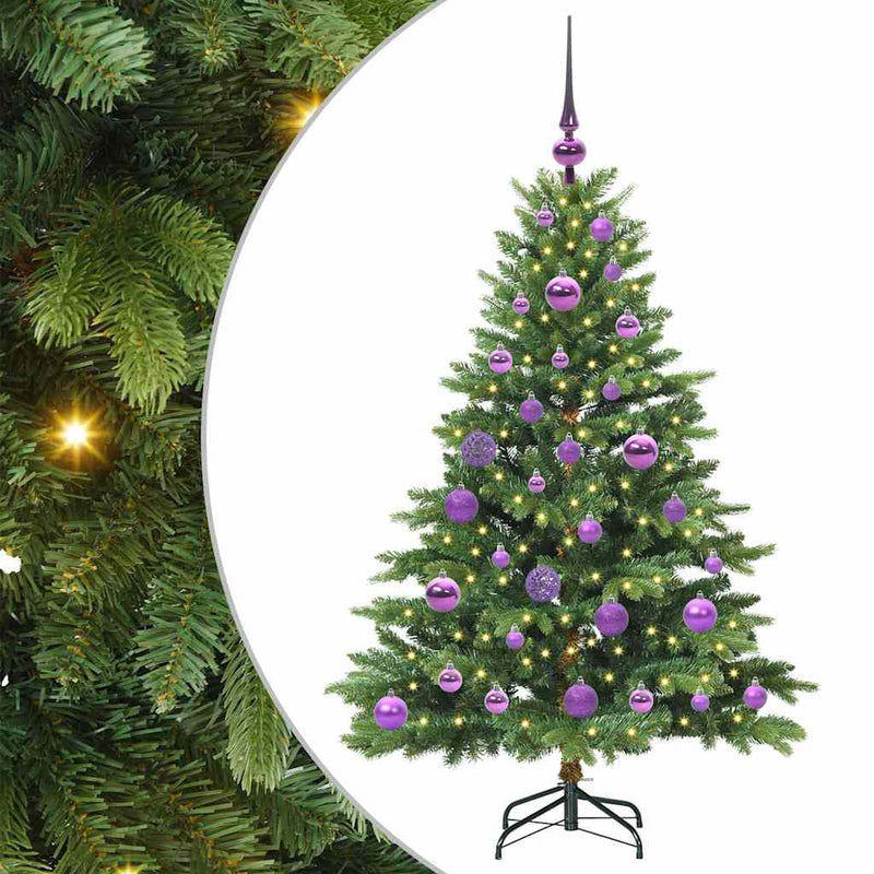 vidaXL Mű karácsonyfa 150 LED-del állvánnyal Zöld 120 cm PE és PVC