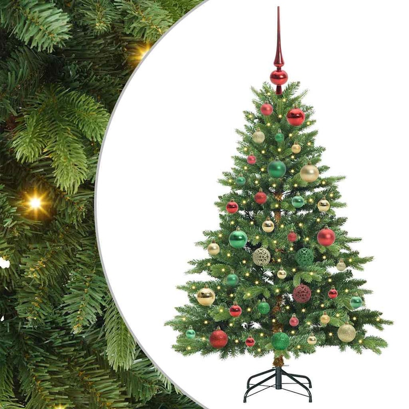 vidaXL Mű karácsonyfa 150 LED-del állvánnyal Zöld 120 cm PE és PVC