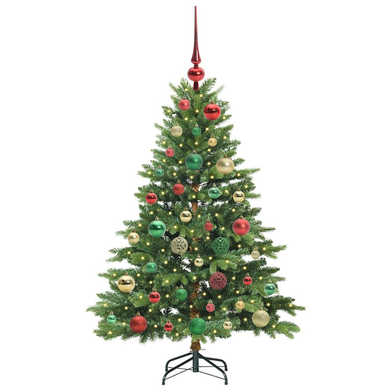 vidaXL Mű karácsonyfa 150 LED-del állvánnyal Zöld 120 cm PE és PVC