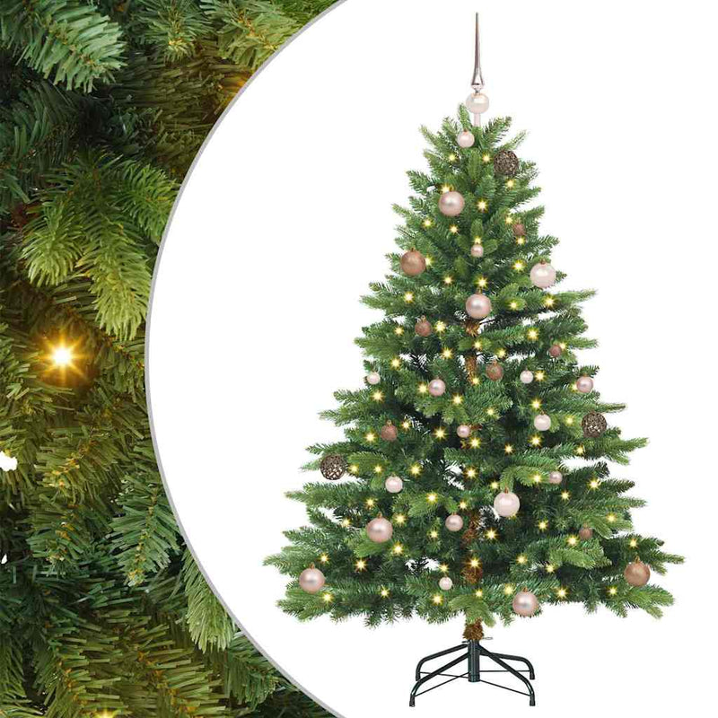 vidaXL Mű karácsonyfa 150 LED-del állvánnyal Zöld 150 cm PE és PVC
