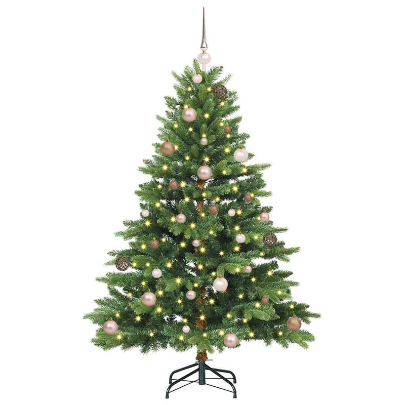 vidaXL Mű karácsonyfa 150 LED-del állvánnyal Zöld 150 cm PE és PVC
