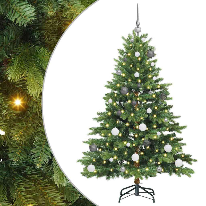 vidaXL Mű karácsonyfa 150 LED-del állvánnyal Zöld 150 cm PE és PVC