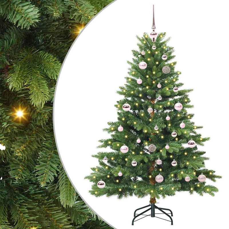 vidaXL Mű karácsonyfa 150 LED-del állvánnyal Zöld 150 cm PE és PVC