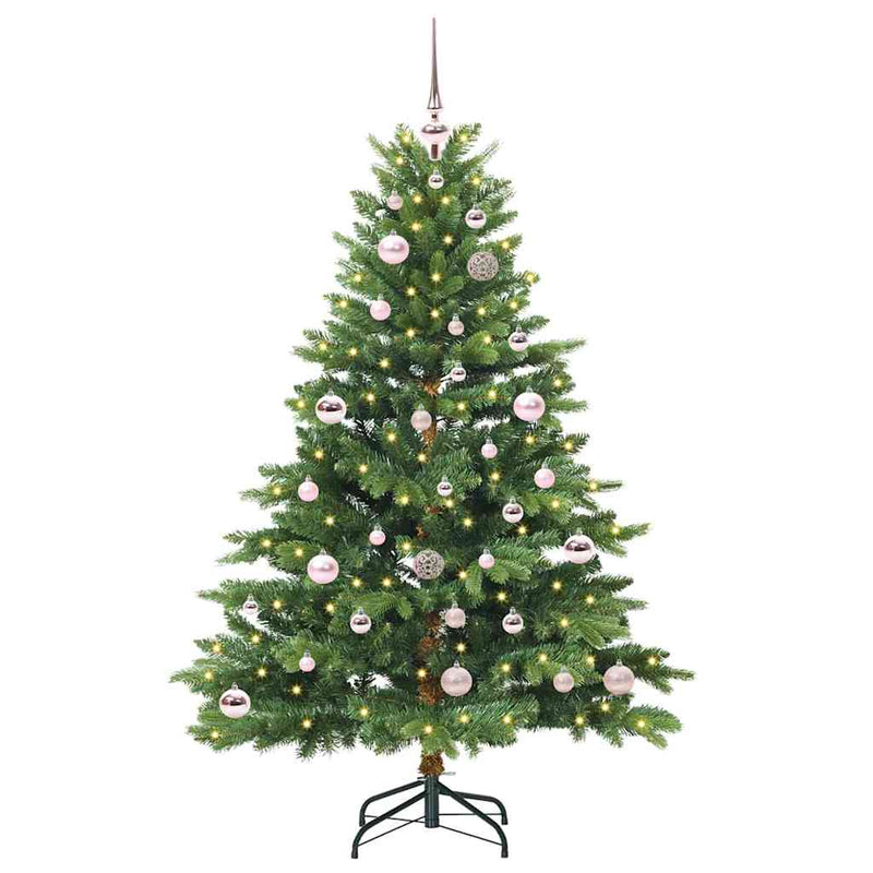 vidaXL Mű karácsonyfa 150 LED-del állvánnyal Zöld 150 cm PE és PVC