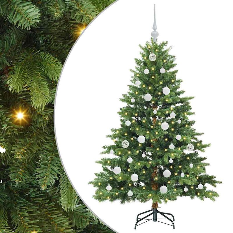 vidaXL Mű karácsonyfa 150 LED-del állvánnyal Zöld 150 cm PE és PVC