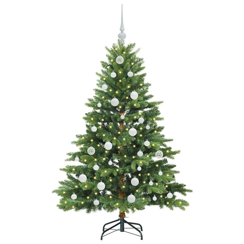 vidaXL Mű karácsonyfa 150 LED-del állvánnyal Zöld 150 cm PE és PVC