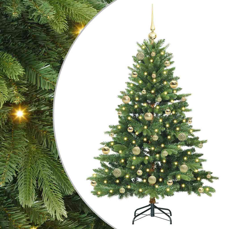 vidaXL Mű karácsonyfa 150 LED-del állvánnyal Zöld 150 cm PE és PVC