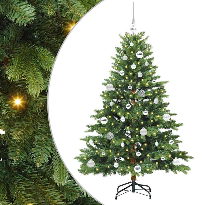 vidaXL Mű karácsonyfa 150 LED-del állvánnyal Zöld 150 cm PE és PVC