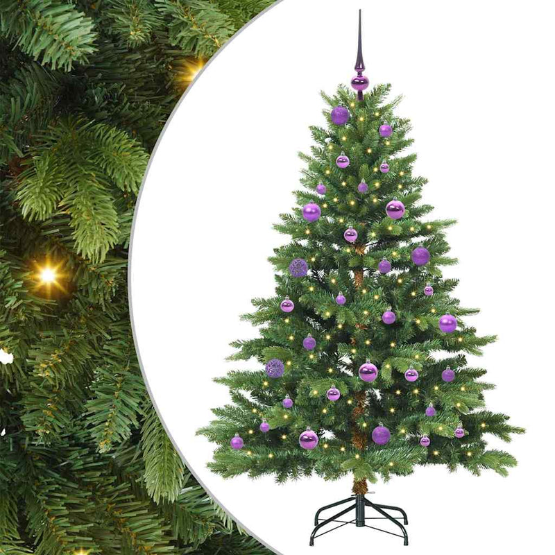 vidaXL Mű karácsonyfa 150 LED-del állvánnyal Zöld 150 cm PE és PVC