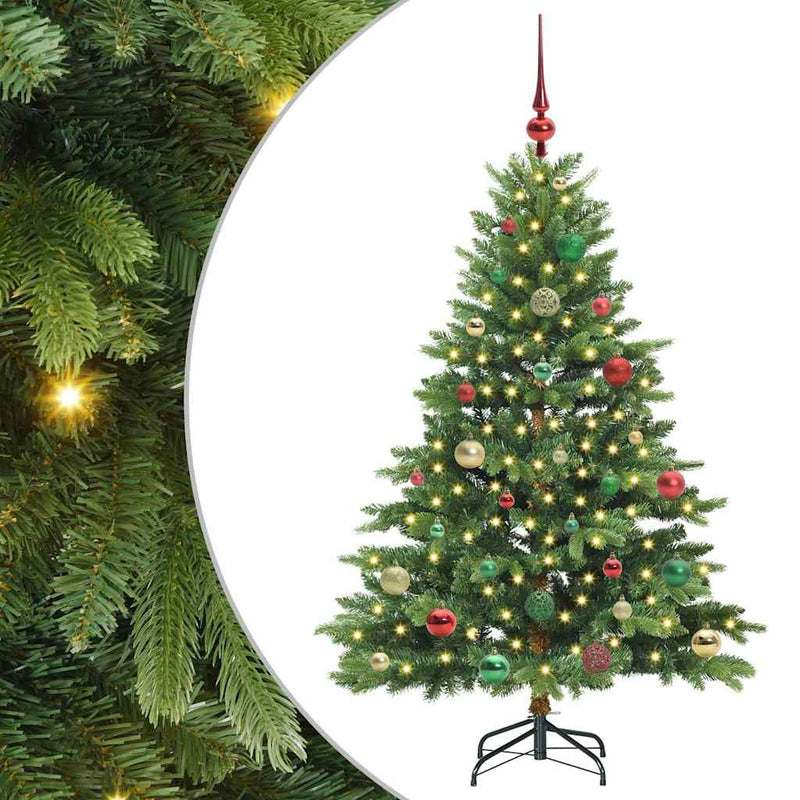 vidaXL Mű karácsonyfa 150 LED-del állvánnyal Zöld 150 cm PE és PVC