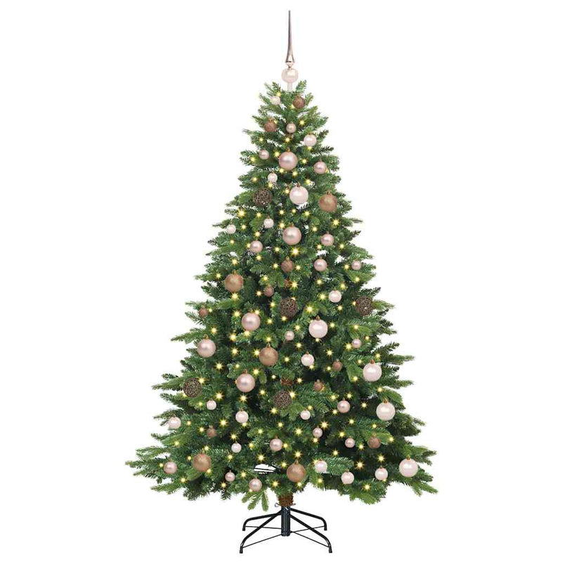 vidaXL Mű karácsonyfa 300 LED-del állvánnyal Zöld 180 cm PE és PVC