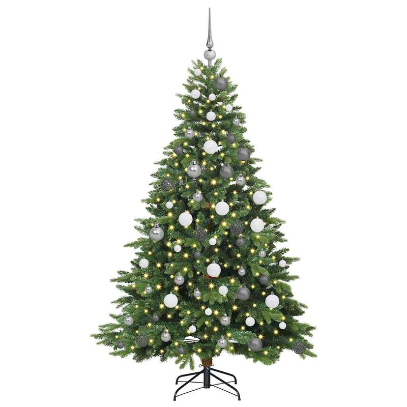 vidaXL Mű karácsonyfa 300 LED-del állvánnyal Zöld 180 cm PE és PVC