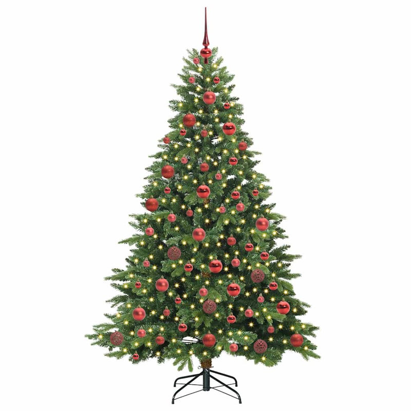 vidaXL Mű karácsonyfa 300 LED-del állvánnyal Zöld 180 cm PE és PVC