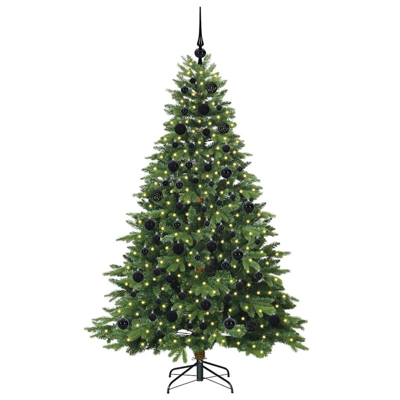 vidaXL Mű karácsonyfa 300 LED-del állvánnyal Zöld 180 cm PE és PVC