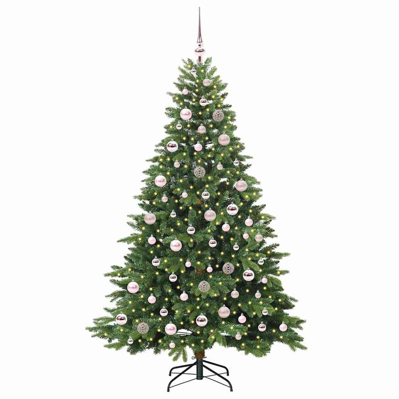 vidaXL Mű karácsonyfa 300 LED-del állvánnyal Zöld 180 cm PE és PVC