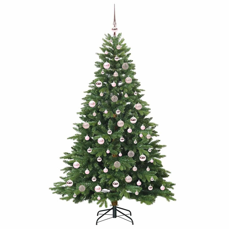 vidaXL Mű karácsonyfa 300 LED-del állvánnyal Zöld 180 cm PE és PVC