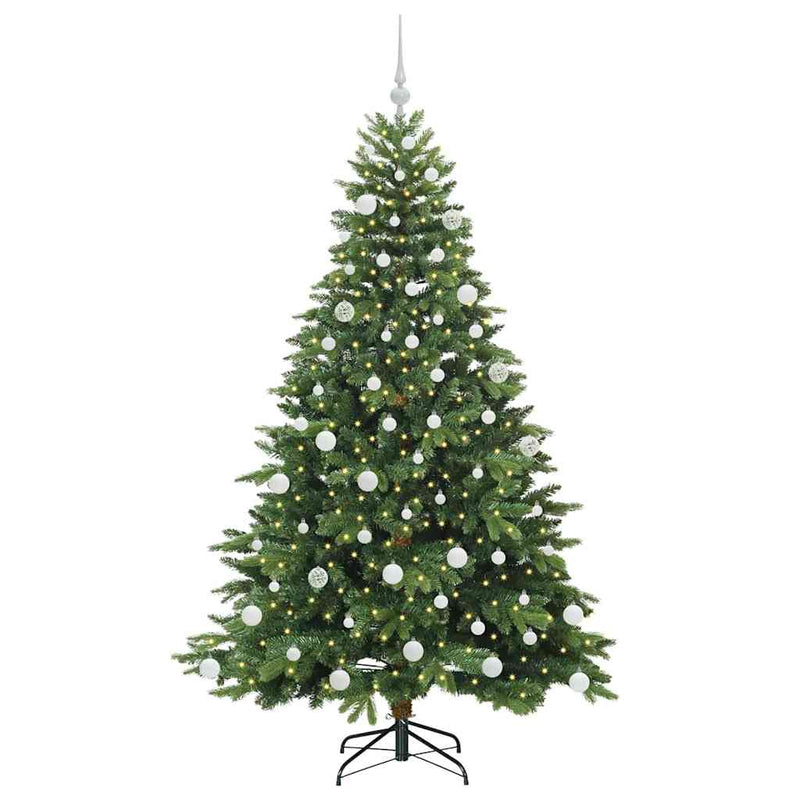 vidaXL Mű karácsonyfa 300 LED-del állvánnyal Zöld 180 cm PE és PVC