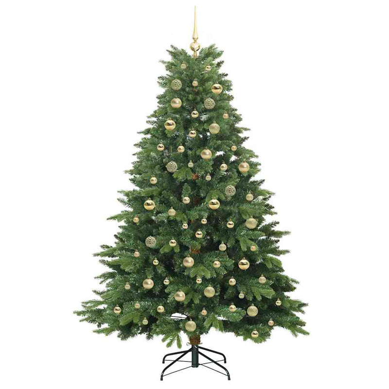 vidaXL Mű karácsonyfa 300 LED-del állvánnyal Zöld 180 cm PE és PVC