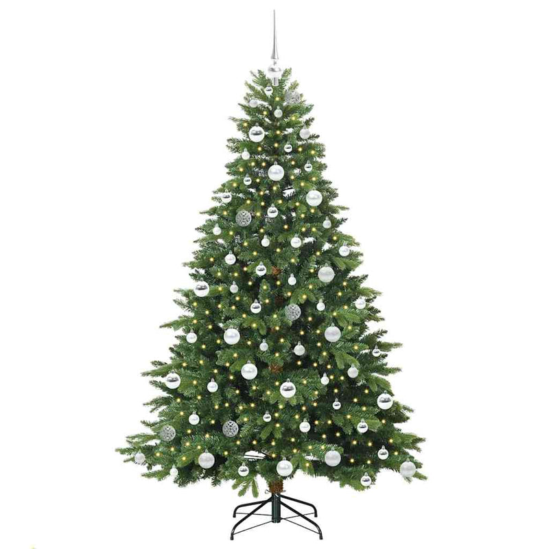 vidaXL Mű karácsonyfa 300 LED-del állvánnyal Zöld 180 cm PE és PVC