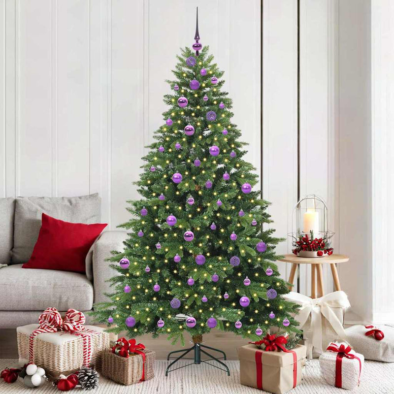 vidaXL Mű karácsonyfa 300 LED-del állvánnyal Zöld 180 cm PE és PVC
