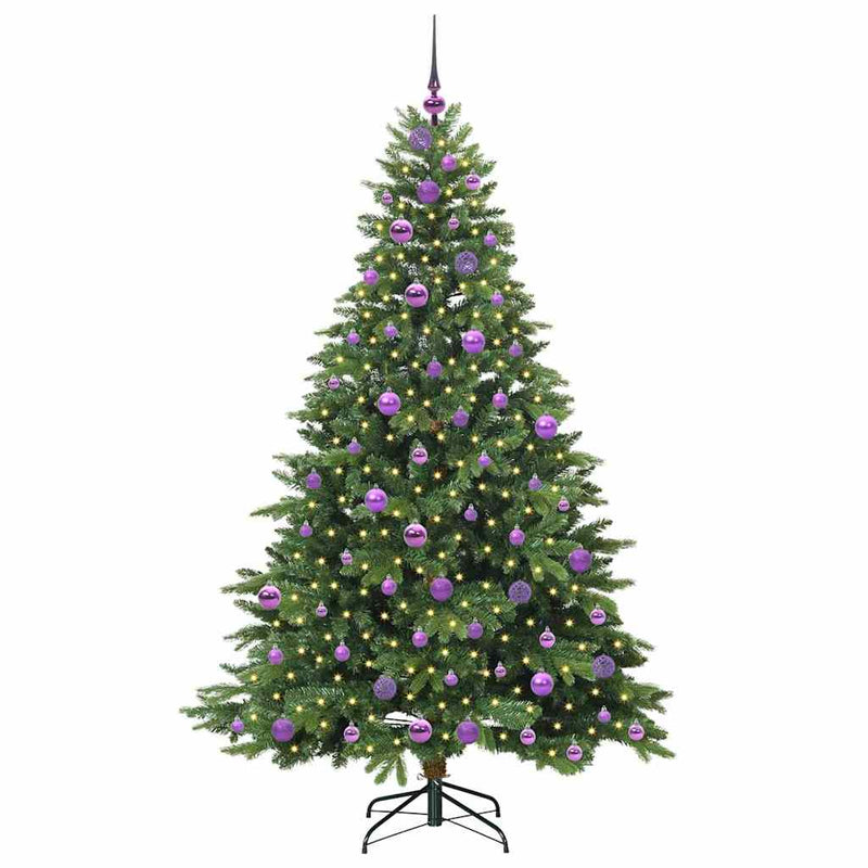 vidaXL Mű karácsonyfa 300 LED-del állvánnyal Zöld 180 cm PE és PVC
