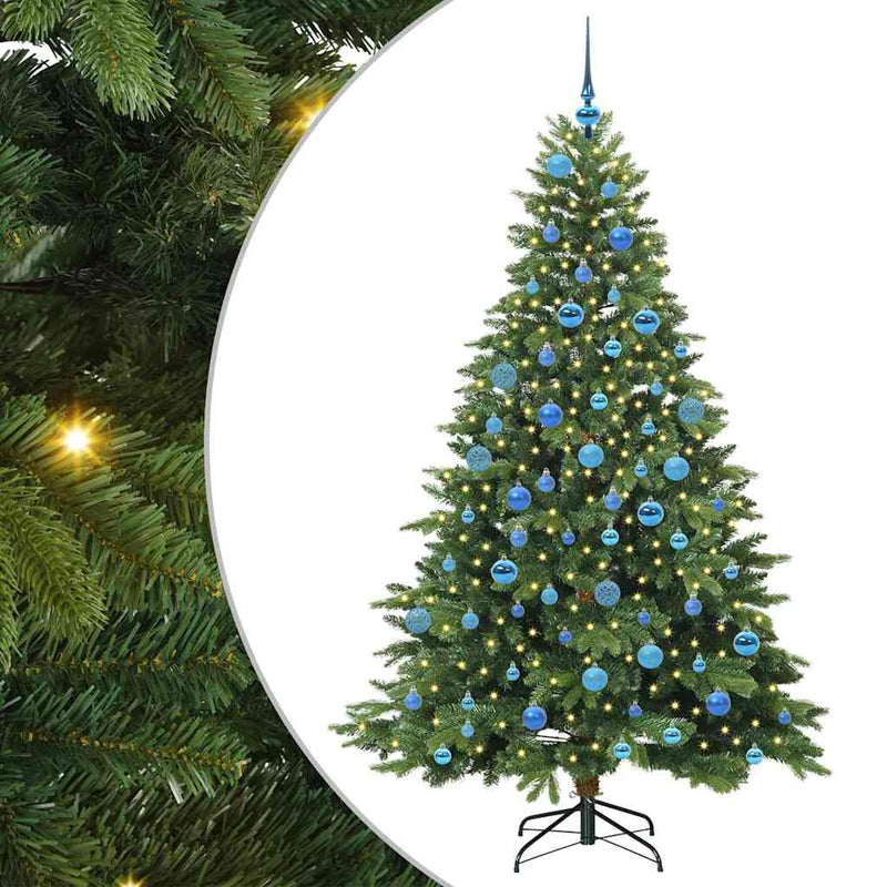 vidaXL Mű karácsonyfa 300 LED-del állvánnyal Zöld 180 cm PE és PVC