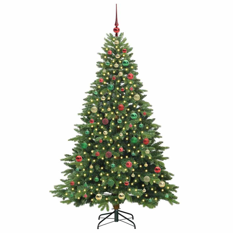 vidaXL Mű karácsonyfa 300 LED-del állvánnyal Zöld 180 cm PE és PVC