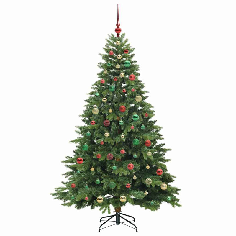 vidaXL Mű karácsonyfa 300 LED-del állvánnyal Zöld 180 cm PE és PVC