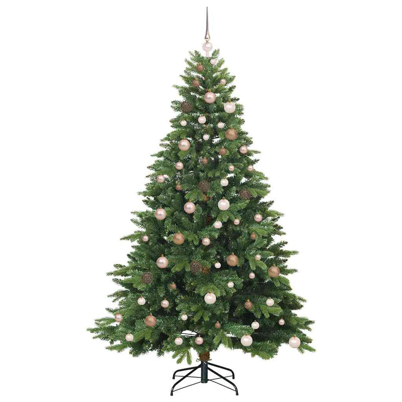 vidaXL Mű karácsonyfa 300 LED-del állvánnyal Zöld 210 cm PE és PVC