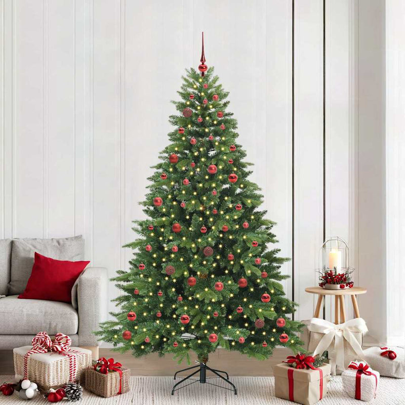 vidaXL Mű karácsonyfa 300 LED-del állvánnyal Zöld 210 cm PE és PVC