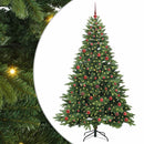 vidaXL Mű karácsonyfa 300 LED-del állvánnyal Zöld 210 cm PE és PVC