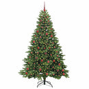 vidaXL Mű karácsonyfa 300 LED-del állvánnyal Zöld 210 cm PE és PVC