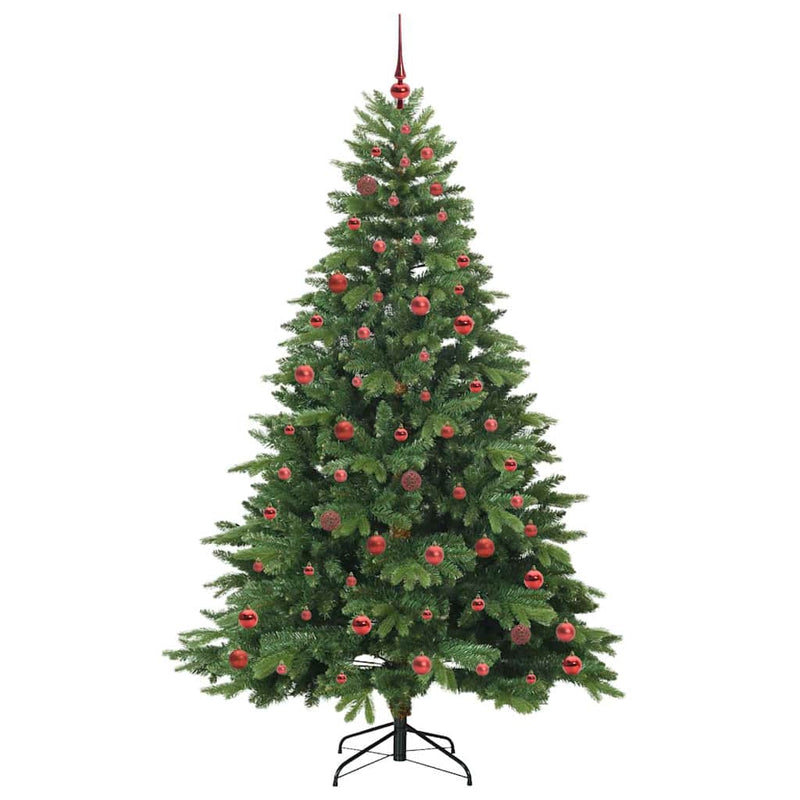 vidaXL Mű karácsonyfa 300 LED-del állvánnyal Zöld 210 cm PE és PVC