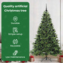 vidaXL Mű karácsonyfa 300 LED-del állvánnyal Zöld 210 cm PE és PVC