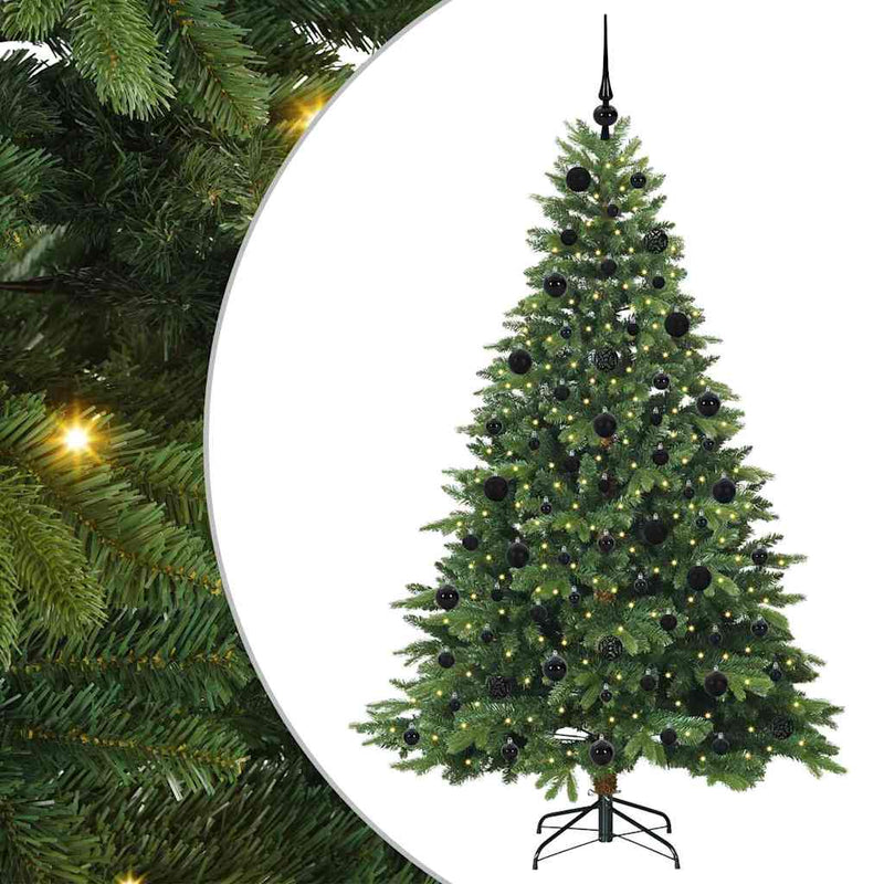 vidaXL Mű karácsonyfa 300 LED-del állvánnyal Zöld 210 cm PE és PVC