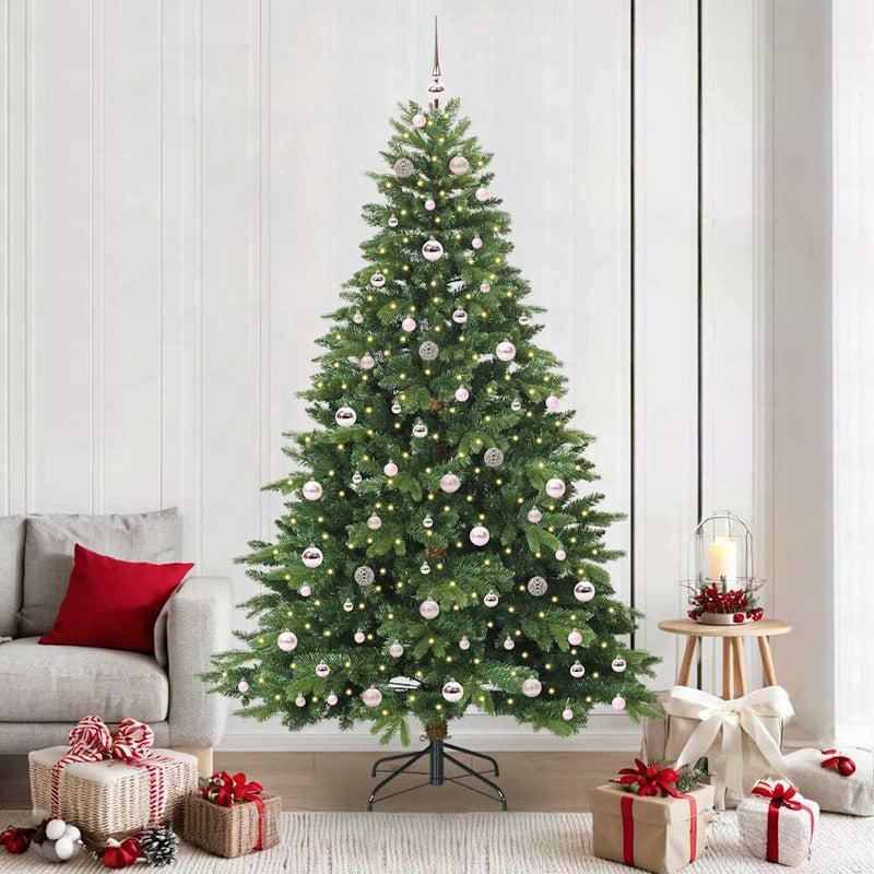 vidaXL Mű karácsonyfa 300 LED-del állvánnyal Zöld 210 cm PE és PVC