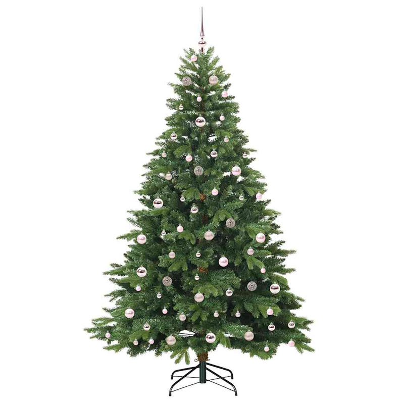 vidaXL Mű karácsonyfa 300 LED-del állvánnyal Zöld 210 cm PE és PVC