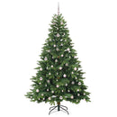 vidaXL Mű karácsonyfa 300 LED-del állvánnyal Zöld 210 cm PE és PVC