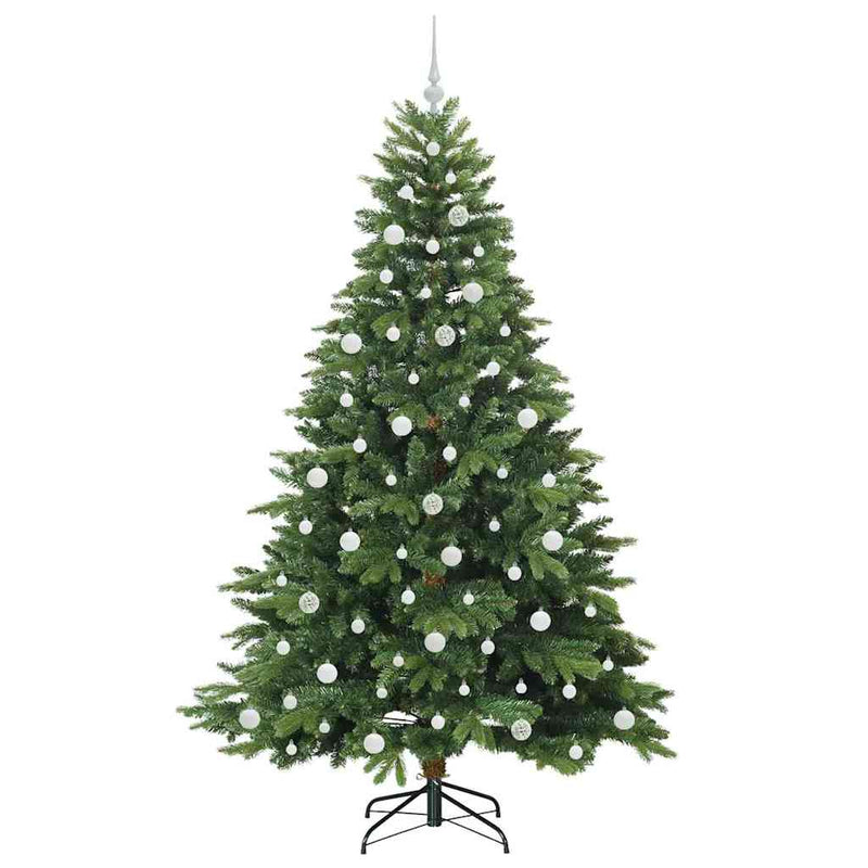 vidaXL Mű karácsonyfa 300 LED-del állvánnyal Zöld 210 cm PE és PVC