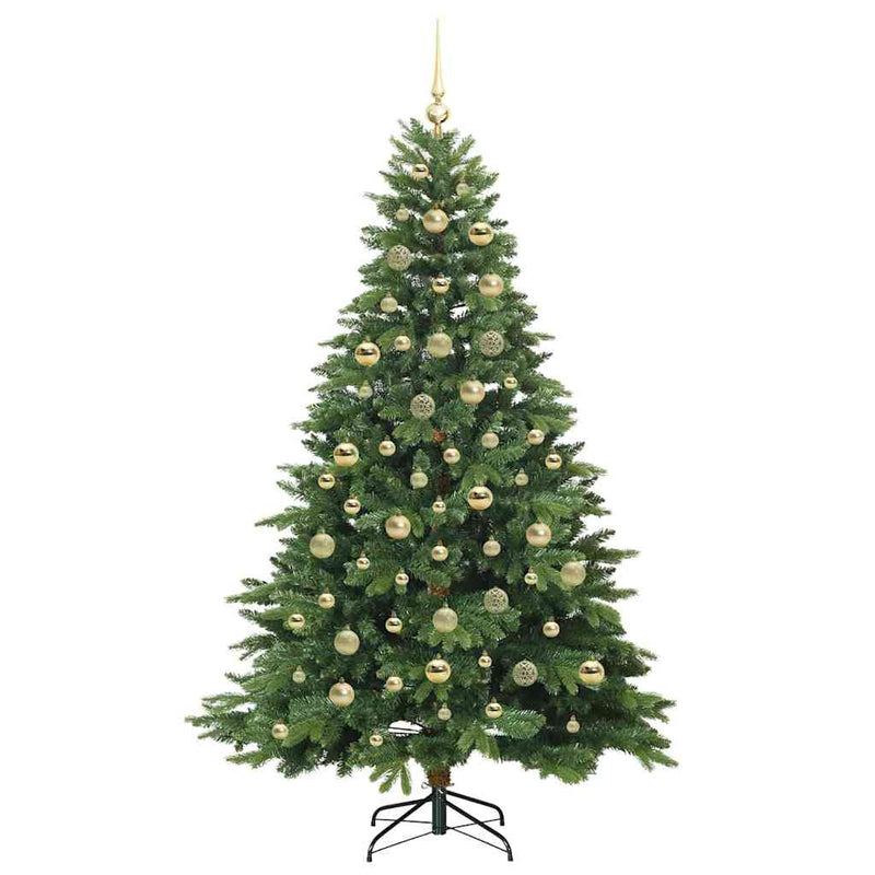 vidaXL Mű karácsonyfa 300 LED-del állvánnyal Zöld 210 cm PE és PVC