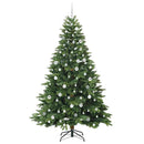 vidaXL Mű karácsonyfa 300 LED-del állvánnyal Zöld 210 cm PE és PVC