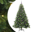 vidaXL Mű karácsonyfa 300 LED-del állvánnyal Zöld 210 cm PE és PVC