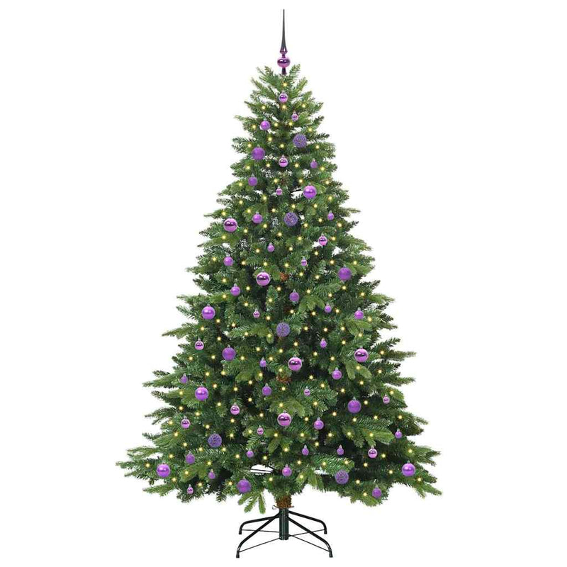 vidaXL Mű karácsonyfa 300 LED-del állvánnyal Zöld 210 cm PE és PVC