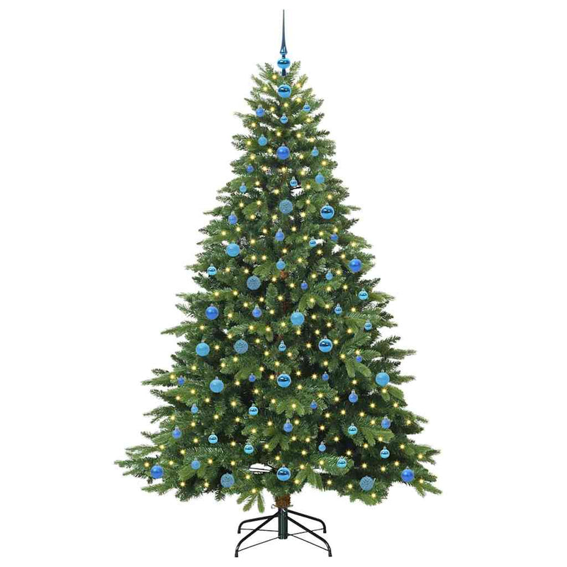 vidaXL Mű karácsonyfa 300 LED-del állvánnyal Zöld 210 cm PE és PVC