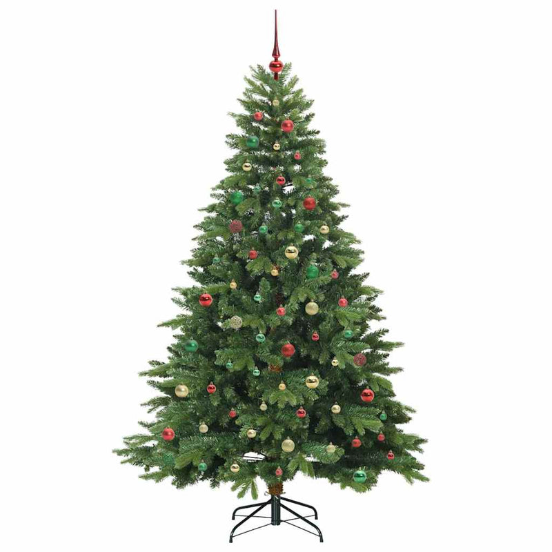 vidaXL Mű karácsonyfa 300 LED-del állvánnyal Zöld 210 cm PE és PVC