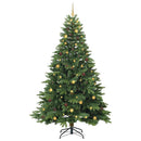 vidaXL Mű karácsonyfa 300 LED-del állvánnyal Zöld 240 cm PE és PVC