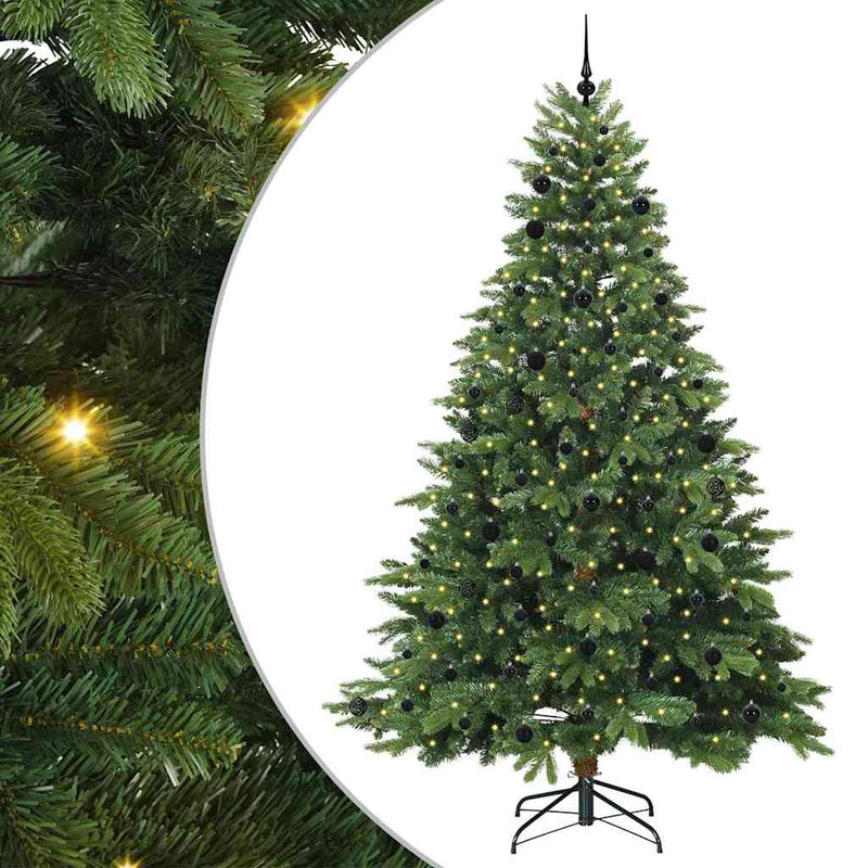 vidaXL Mű karácsonyfa 300 LED-del állvánnyal Zöld 240 cm PE és PVC