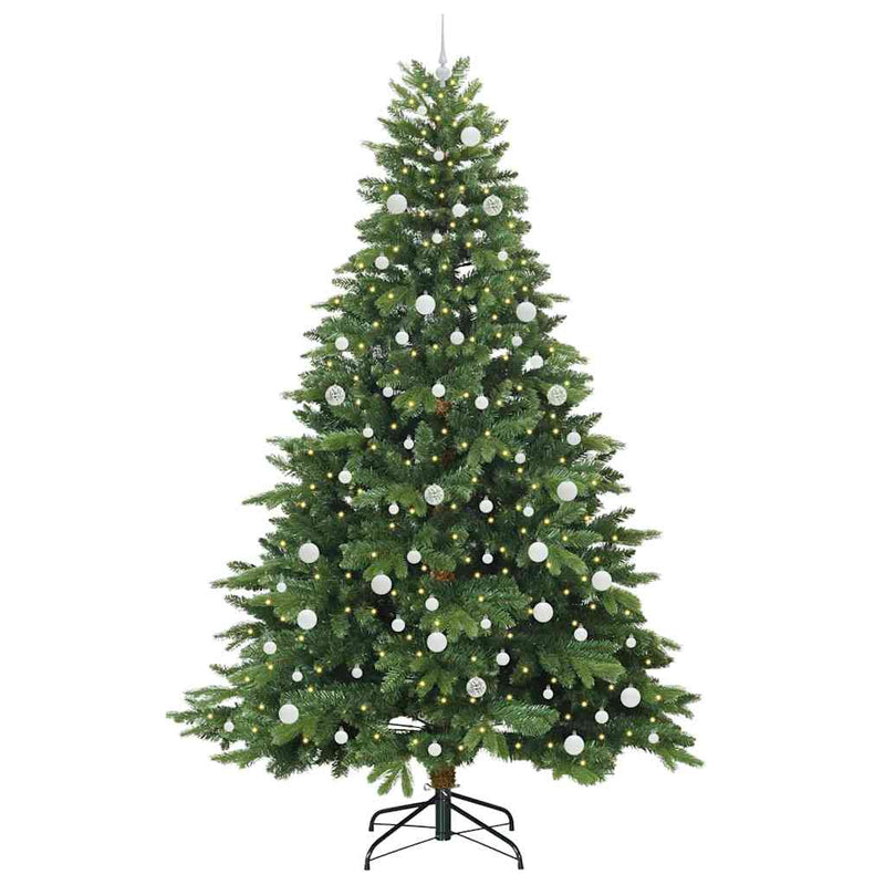 vidaXL Mű karácsonyfa 300 LED-del állvánnyal Zöld 240 cm PE és PVC