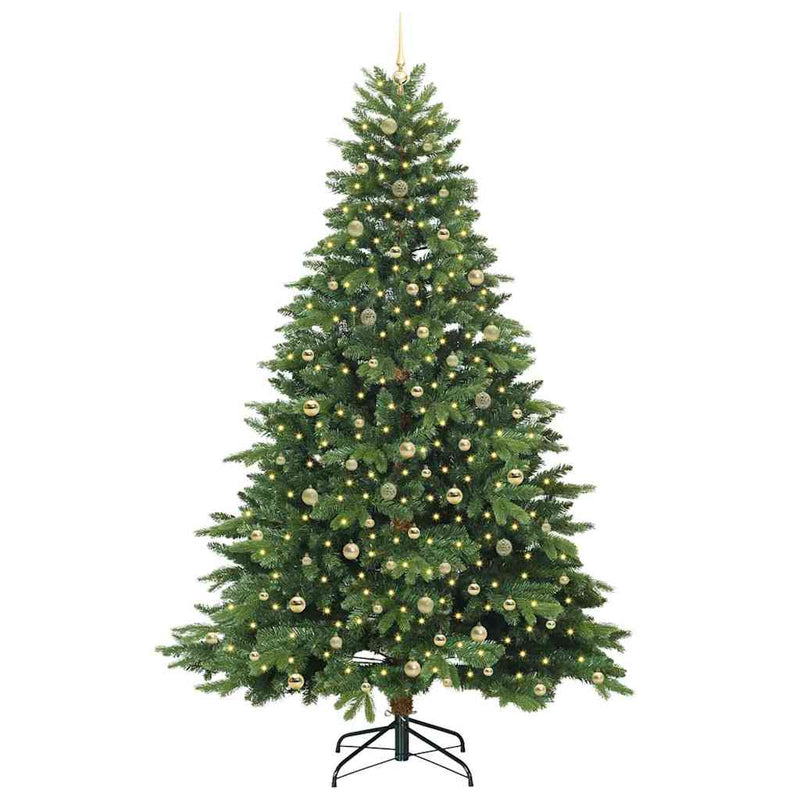 vidaXL Mű karácsonyfa 300 LED-del állvánnyal Zöld 240 cm PE és PVC